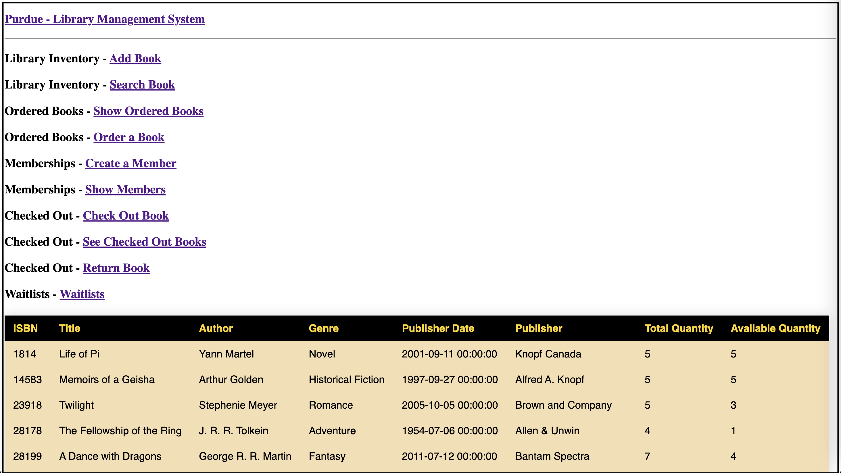 Library Management System Homepage